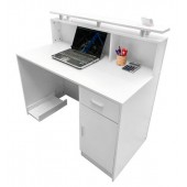 1.2m White Reception Desk Counter